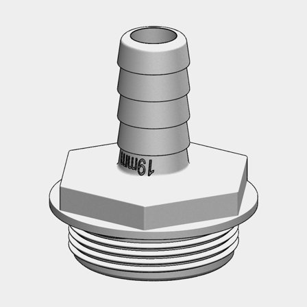 Schlauchanschluss TruDesign Aquavalve Tails, Komposit, 1 1/2" G (BSP) (außen) zu 38 mm (1 1/2") Schlauch, weiß - Boot