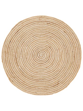 Maronti Tapis D’intérieur/Extérieur Ø 100 Petit Blanc Naturel Rond
