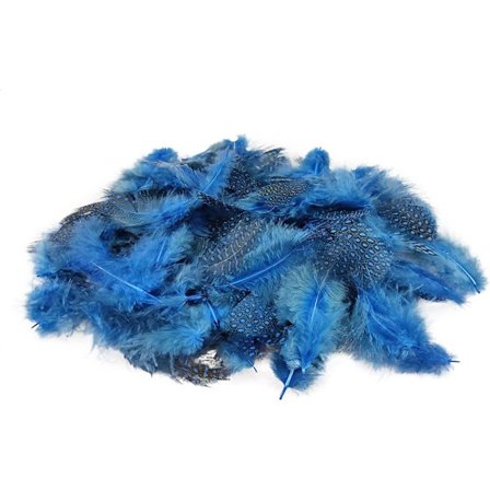 Hønsefjær 300 Stk DIY Dekorative Fjær for Bryllup Bursdag Fest Masker Hatter Danseklær Halloween Dekorasjon (Blå)