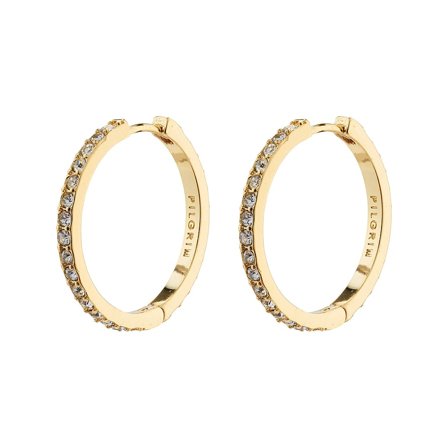 Pilgrim Ebna Crystal Hoops Large Guld Belagt, Tøj & Bolig, Smykker, Øreringe