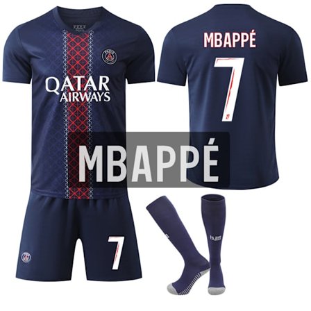 2025-2026 Paris Saint-Germain Hjemmebanesæt Børn Voksen Fodboldtrøje med Strømper Nr.7 Mbappé Nr.7 Mbappé[BT] No.7 Mbappé{ROG}