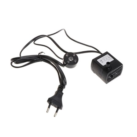 Akvarievannpumpe med sugekopper Ministørrelse nedsenkbar stillegående pumpe med LED-lys 5W fontenedampumper