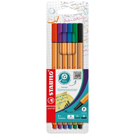 Stabilo Point 88 Fineliner 6-pack