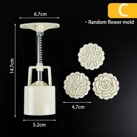 1 Sæt Blomster Månekage Form Festival DIY Håndtryk Fondant C