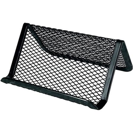 Metallnät visitkortsorganisatör, visitkortshållare för skrivbord, visitkortshållare för skrivbord, nätorganisatörhållare (svart) 2 st