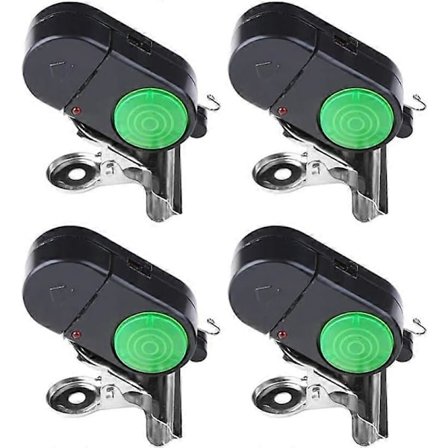2025 Nytt 4-pack fiskelarm bettindikator ljud LED fiskelarm vattentätt batteridrivet clip-on [DB]