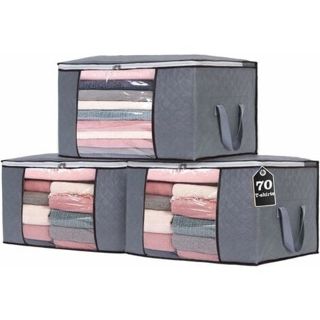 Tykk oppbevaringspose for klær, ikke-vevd, oppbevaringspose under sengen for dyner, tepper, puter, leker, jakker - Sunny