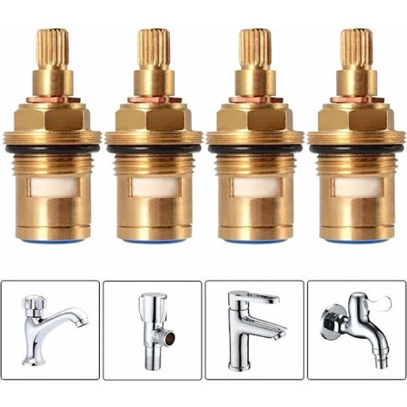 Lämplig för 4 st Keramisk Skivhuvud, Ersättningspatron för Varm och Kall Blandare, Universella Ersättnings Keramiska Patroner, Blå