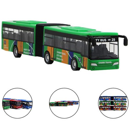 1:64 Legering Bussmodellfordon City Express Buss Dubbla Bussar, 100% Ny