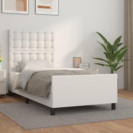 Vidaxl Sängram Med Huvudgavel Vit 80x200 Cm Konstläder Vit
