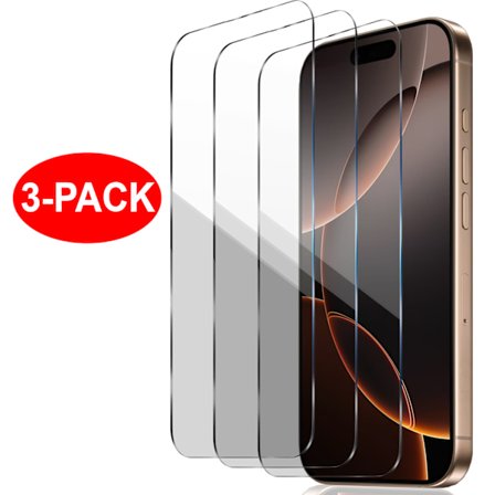 3-Pack - iPhone 17 Pro - Härdat Glas Skärmskydd Transparent
