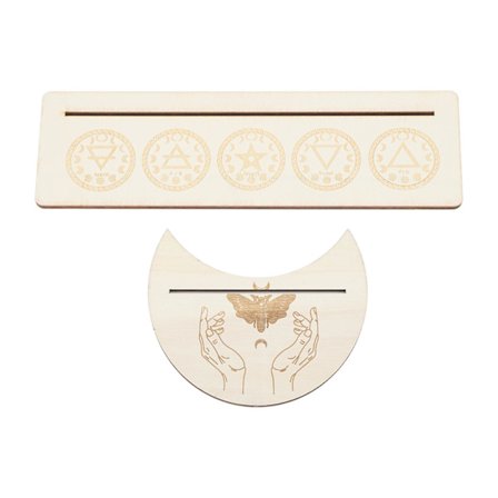 2 st Trä Tarotkort Hållare Ställ Stabil Månform Rektangel Bas Typ A