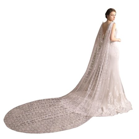 Pitkä painettu huntu, 270 x 170 cm, 1 kpl