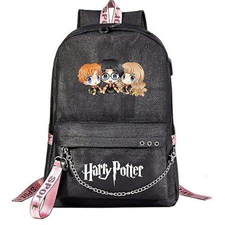 Harry Potter Ryggsäck för tonåringar - Mode skolväska, tecknad design med hög kapacitet - Reseryggsäck för pojkar och flickor, Casual Mochila