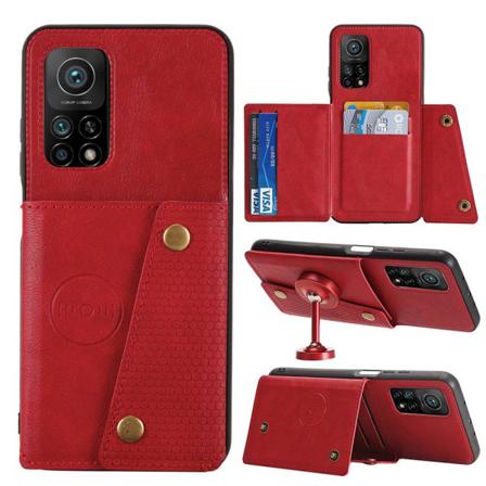 Xiaomi Mi 10t Pro - Skal Med Korthållare Röd