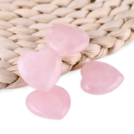 4 stk Rose Quartz Utskåret Hjerteformet Rosa Krystall Healingsstein Halvdyrebar Dekor