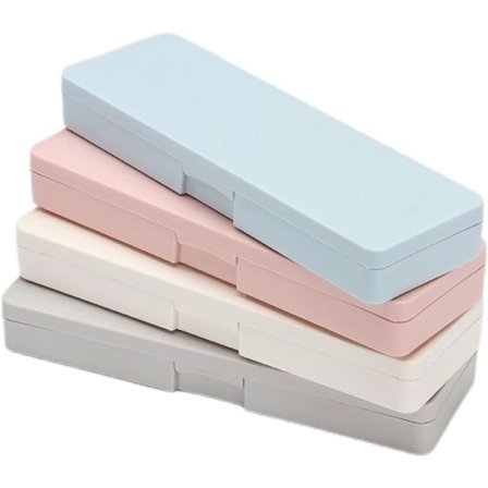 Pennfodral Plast Pennfodral - 4-pack Hårt Pennfodral Kritfodral med Snäpplock Plast Pennfodral Stapelbar Desi