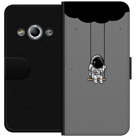Kompatibel Tegnebogsetui til Samsung Galaxy Xcover 3 Sød astronaut der sidder på gyngestativet under en mørk sky, minimalistisk illustration perfek