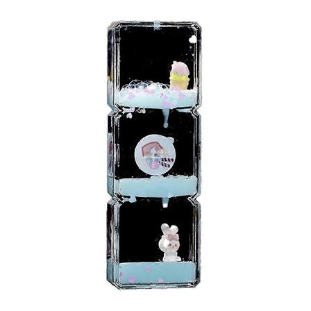 Mini Tegnefilm Flydende Timeglas, Timeglas til Børn, Tegnefilm Timeglas Legetøj, Kontor/Hjem Skrivebordsdekoration Blå[D]