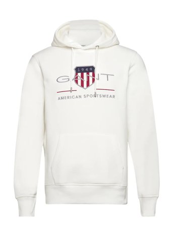 GANT Reg Archive Shield Hoodie - White - XXXL