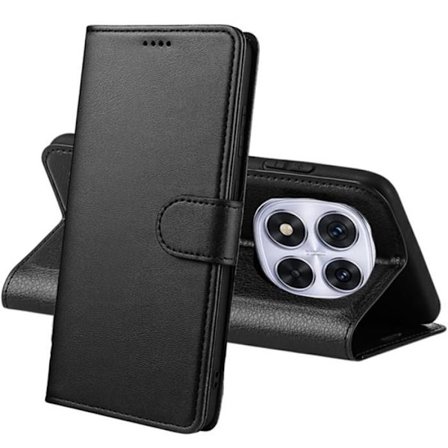 Coque til Xiaomi Redmi Note 14 PRO 4G - Sort Plånbok med Magnetisk Låg til Opbevaring af Kort Phonillico