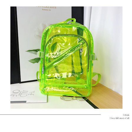 Women's Large Capacity Transparent Backpack, Bright Color Bag, Waterproof Beach Backpack