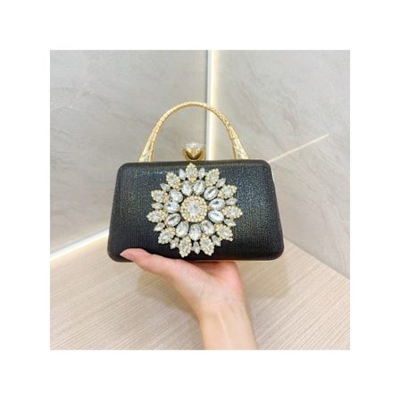 Glitter Clutch til Kvinder – Plisseret Diamant Aften Taske til Bryllup, Rhinestone Taske