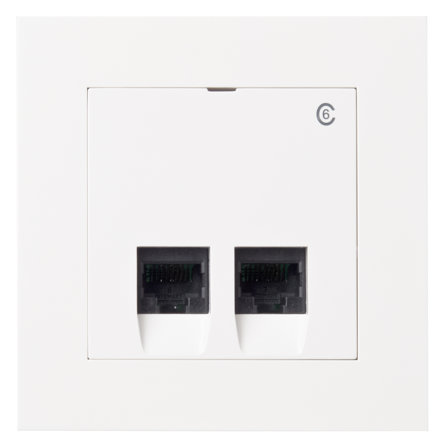 Elko Plus Modularuttag infälld, 2 x 8 K6 vit, Dator & surf