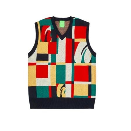 HUF Sleeveless Strik Gul, Herre Slipover, Størrelse: XL