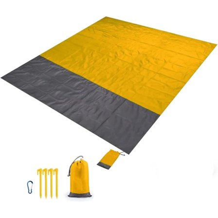 Strandhandduk, Strandhanddukar, 210x200 cm Strandmatta, Vattentät Picknickfilt, Bärbar och Lättviktig Picknickmatta, 4-6 Personer, Camping, Vandring, 