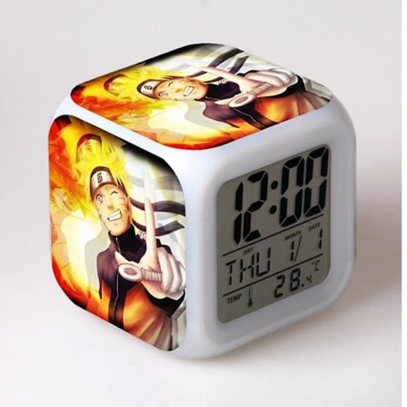 Naruto Herätyskello, Naruto Sasuke Värikäs Väriä vaihtava Lahja, Luova Herätyskello, Herätyskellolahja (7)