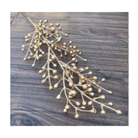 3 stk. kunstige blade dekoration guld falme bevis deformation resistent kunstige blade dekoration til bryllup gyldne frugt