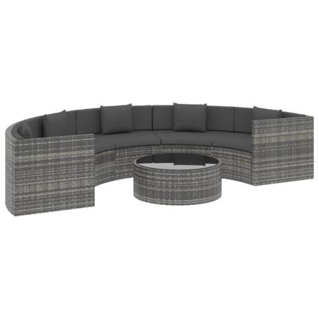Vidaxl Loungeset För Trädgården Med Dynor 6 Delar Konstrotting G Brun