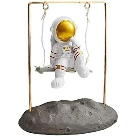 Heminredning Dekorativa Astronautfigurer Astronautfigur Gungande Rymdman Astronautvisningsställ Resin Skrivbordsdator Hemmakontor Dekoration