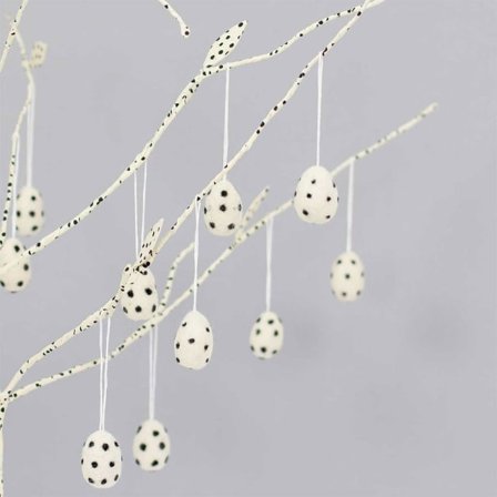 A World of Craft FELT EGGS Påskhänge 10-pack, vit/sv Påsk Vit 3x2 cm