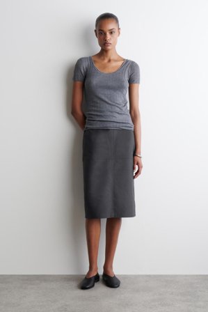 COS Women's Cotton Pencil Skirt in Black