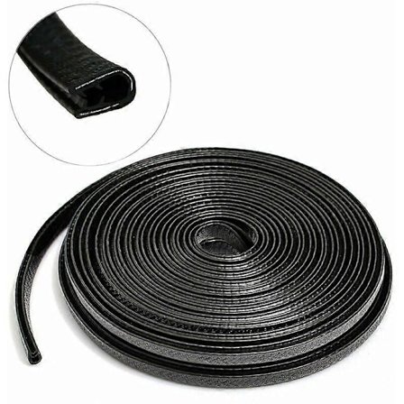 Kantbeskyttere til bildøre, 10M dørkantbeskytter til bil, U-formet gummiliste til bildøre, til antikollisionsbeskyttelse af bildøre (10M, Sort)