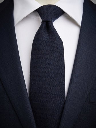 John Henric Men's Dunkelblaue Kaschmirkrawatte Size 7,5