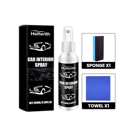 Homonth auton sisätilojen kiiltosuihke, istuimen kojelaudan vedetön puhdistus, huolto- ja kunnostusaine