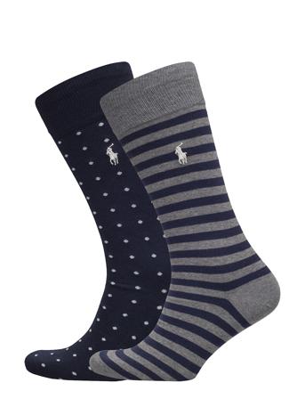 Dot Stripe Sock 2-Pack Underwear Socks Regular Socks Blue Polo Ralph Lauren