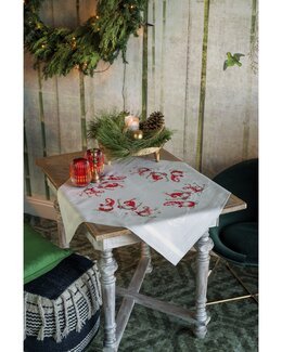 Kirjontapakkaus Joulukoriste Vaalean harmaa