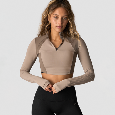 ICANIWILL Mirage Cropped Long Sleeve Wmn, Light Dusty Brown