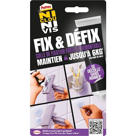 Lim - PATTEX - 2970856 - Ingen søm eller skrue - Fix & Défix - Tube - 44g