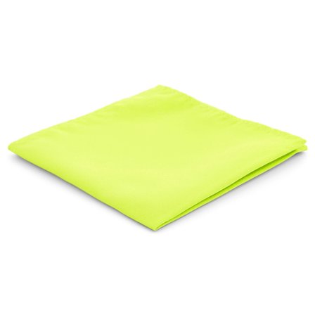 Limonkowo-zielona prosta poszetka dla mężczyzn - Jednokolorowe poszetki