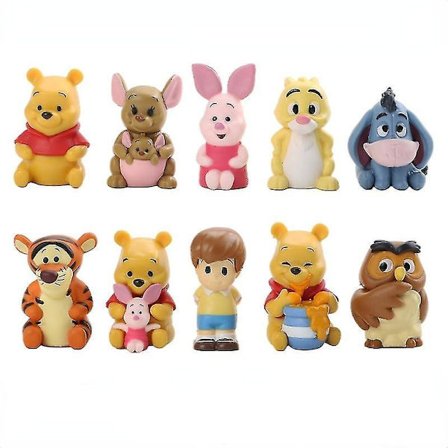 1mor 10 Winnie the Pooh Tigergutt Tigger Ugle Tussi Søte Dyr Gacha Ball Modell Dekor Håndlagde Julegaver