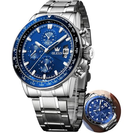 Herreur, moderigtige herreure, vandtæt analogt kvartsur i rustfrit stål, elegante gaver til ham - far og kæreste