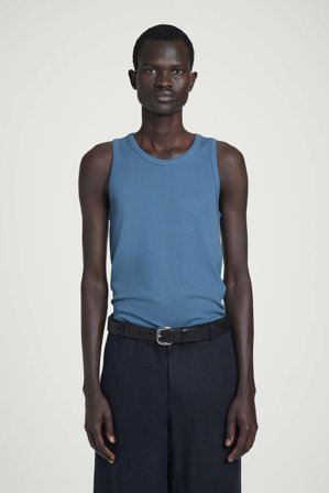 COS Homme Débardeur Slim En Coton Côtelé in Bleu