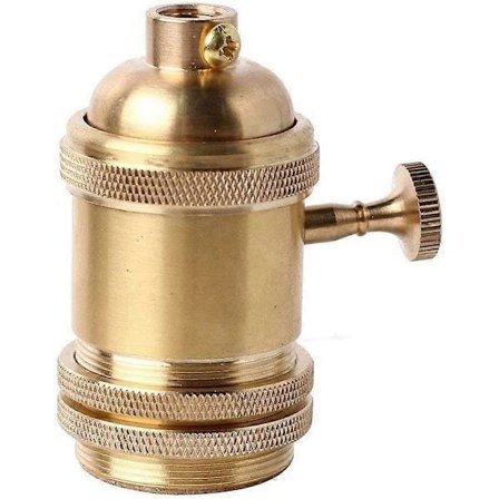 Lampunpidike kytkimellä, vintage messinki kupari pohja retro Edison-tyyliseen E27-hehkulamppuun