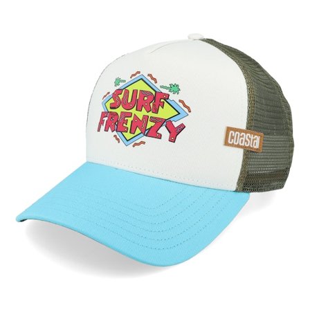 Coastal - Blanc trucker Casquette - Hft Surf Frenzy White/Turquoise A-Frame Trucker @ Hatstore