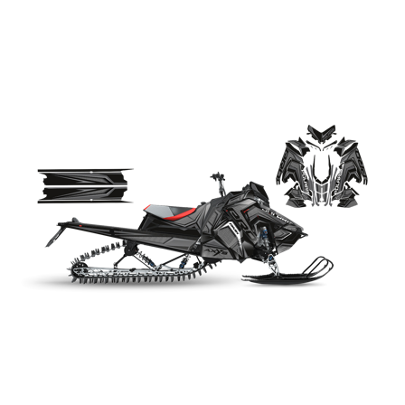 SweTown Dekalkit Team-Racer-20-Pro-Gray - Polaris Axys 850 Pro RMK 163 2019-2021